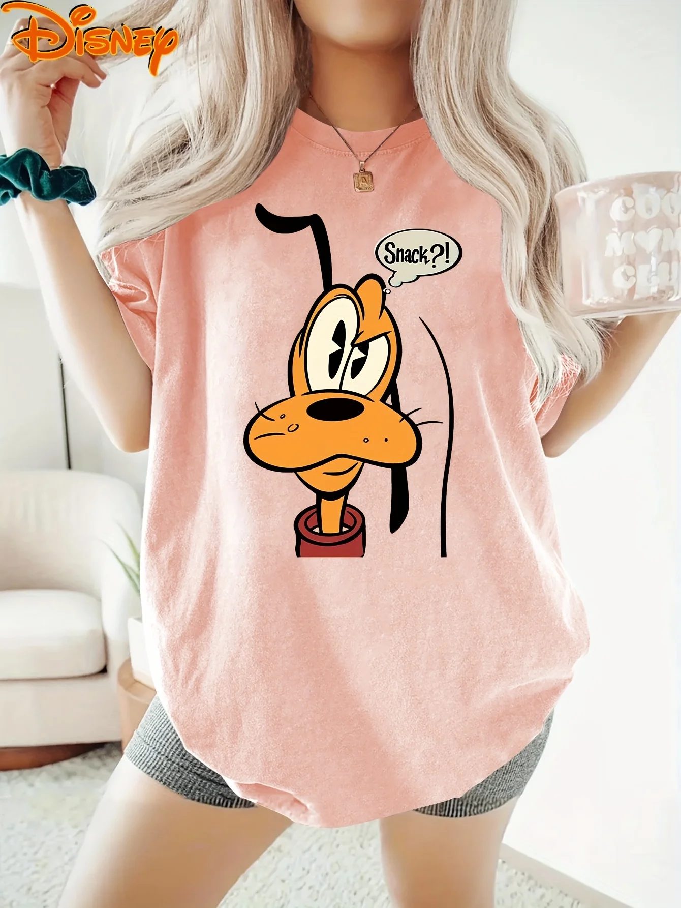 ديزني عادية بلوتو تي شيرت مطبوع النساء الرجال القطن فتاة تي شيرت عطلة للجنسين الاتجاه المعتاد هدية عيد ميلاد ملابس تنفس #2