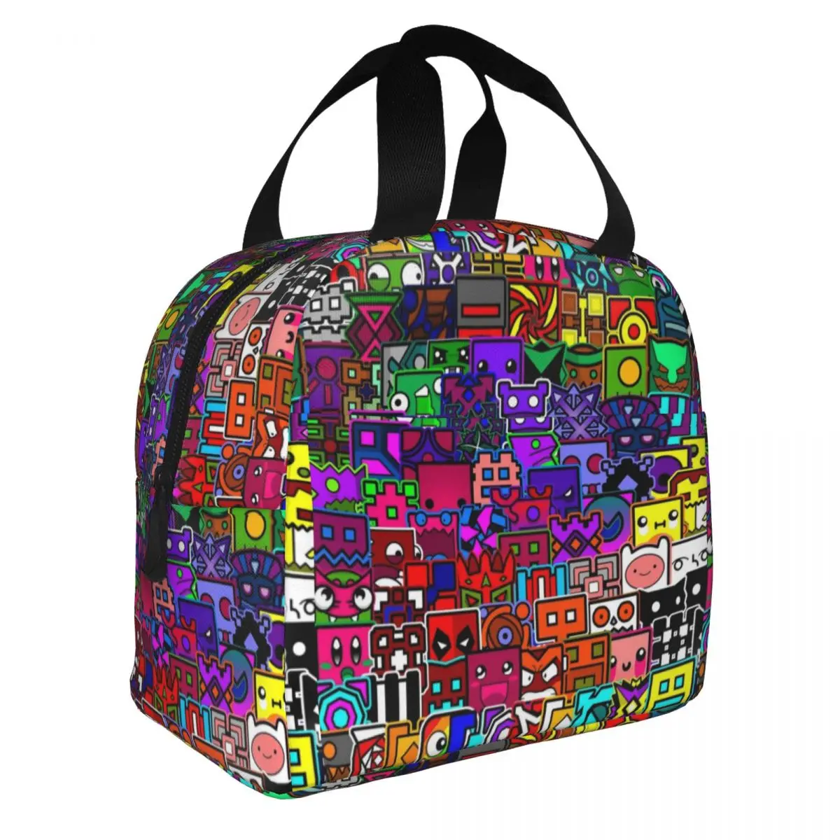 Sac à lunch isotherme Geometry Gaming Dash, boîte cube étanche, récipient à lunch, sac isotherme, boîte à lunch fourre-tout, sacs de rangement des aliments de voyage