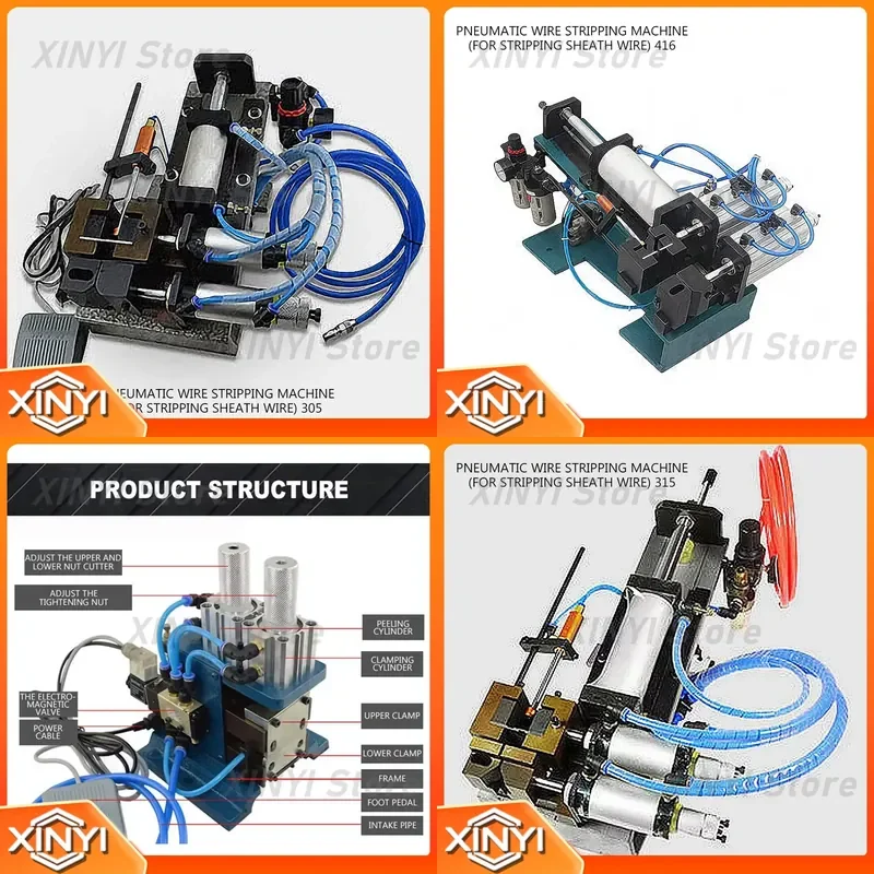 for Vertical Power Sheath Line Multi-core Wire Stripping Machine Pneumatic Cable Stripper Tool 416