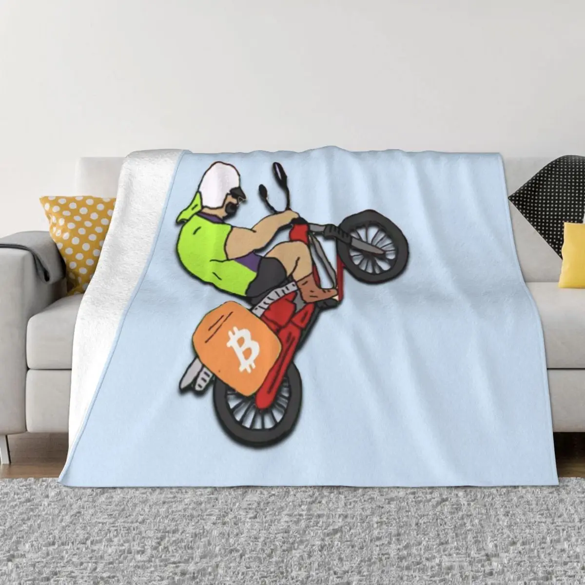 

Mike Nolan Wheelie Throw Blanket Soft Blanket anime blanket Luxury Throw Blanket