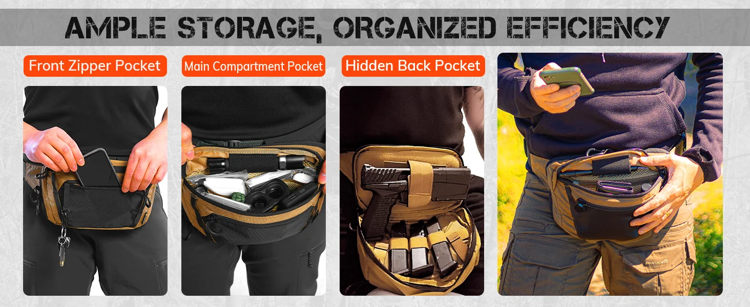 VOTAGOO Taktische CCW Gürteltasche Verdeckte Tragetasche Hüfttasche Taktische Hüfttasche Handfeuerwaffen-Tasche Cordura 420D Nylon – Detail 2