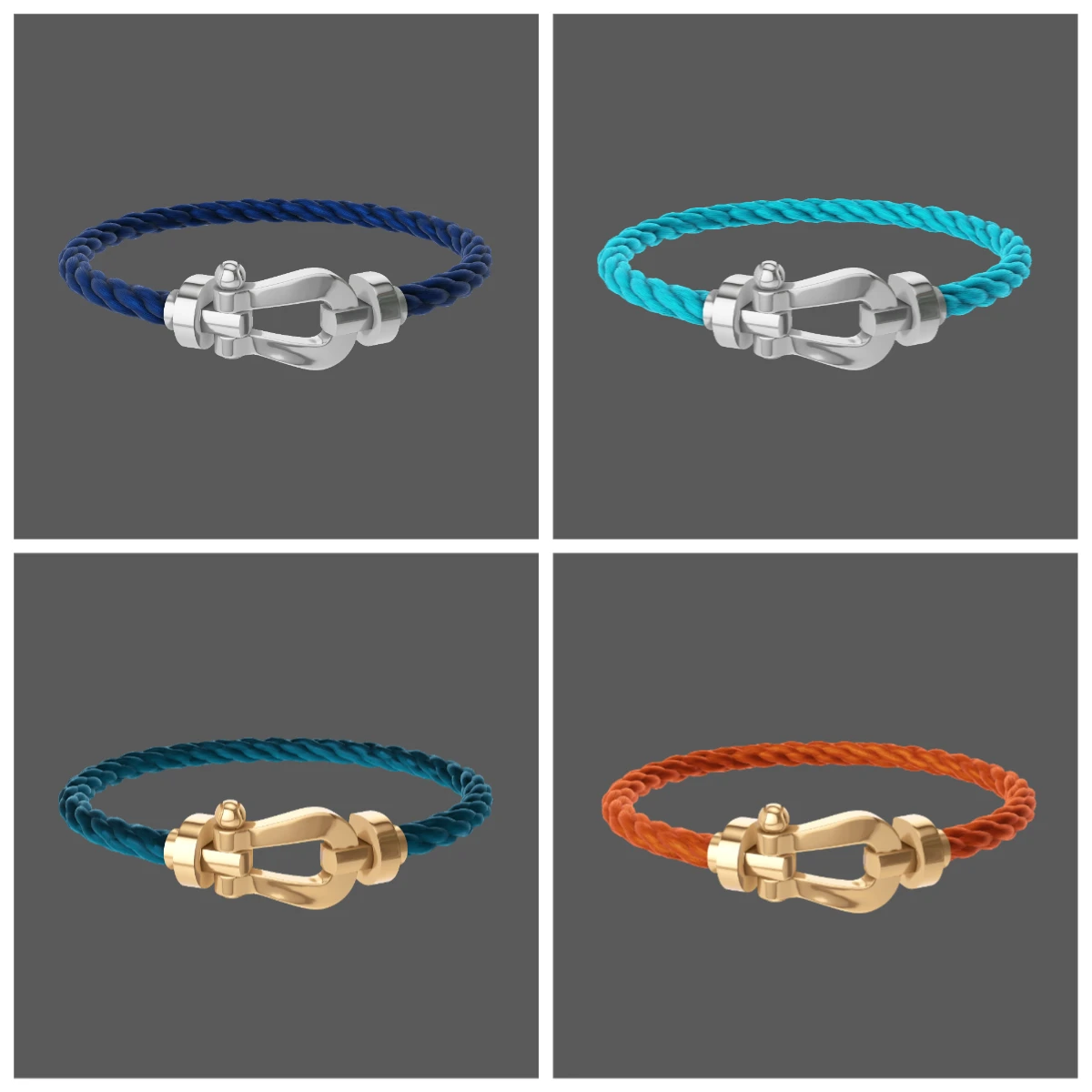 

2025 Высококачественный, модный и классический гладкий браслет без бриллиантов в форме подковы.