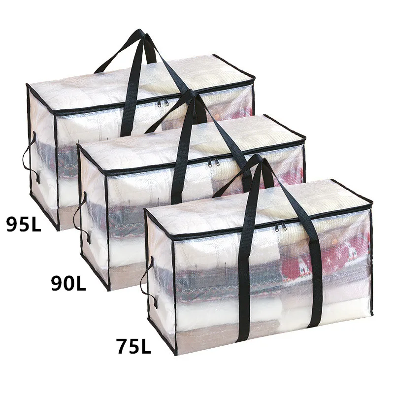 

Transparent storage bag, cotton quilt, clothing moving bag, large capacity waterproof and moisture-proof quilt organizing bag