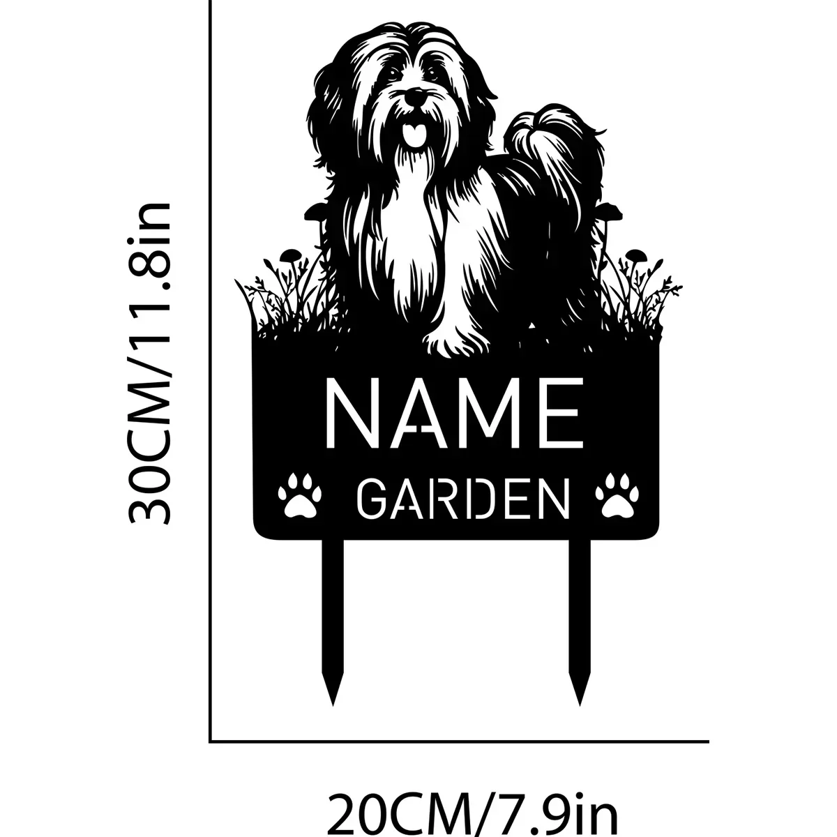 1PC Custom Havanese Metal Memorial Garden Stake: A Heartfelt Remembrance, Perfect Pet Grave Marker Name for Christmas Grief.