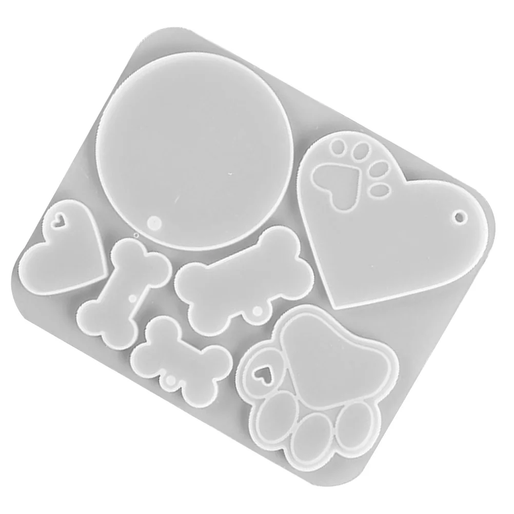

Resin Pet Tag Mold Molds Keychain Dog Print for Labels Silicone Shapes Collar Kit