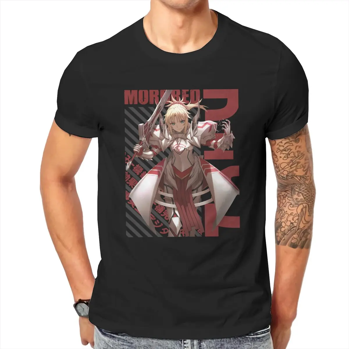 Fate Mordred Fate Stay Night Fate Grand Order Fgo fate kaleid liner Manga Japan T-Shirt for Men 100% Cotton printed Clothes