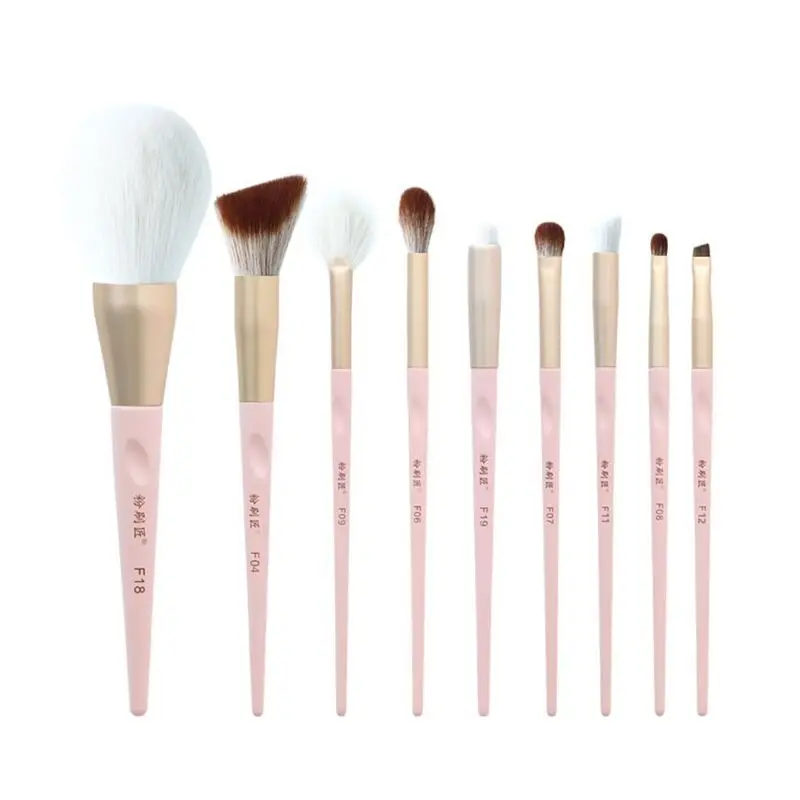 Conjunto de pincéis de maquiagem rosa pintor de 9 peças, um conjunto completo de ferramentas de beleza portáteis com cerdas super macias, pincéis de maquiagem Cangzhou