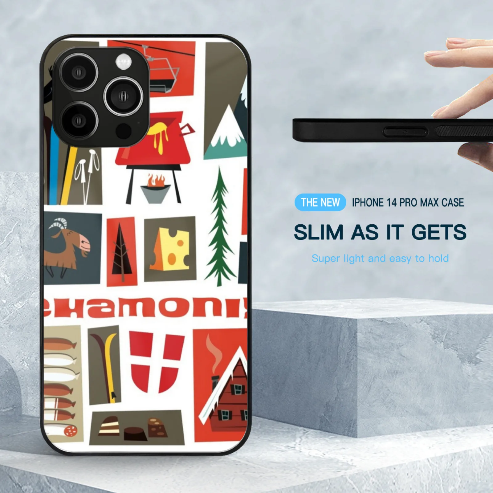 Chamonix Ski Poster Tempered Glass Case For Iphone 15 14 13 12 11 Pro Max X 7 Plus Case Chamonix Haute Savoie Affiche Retro Ski