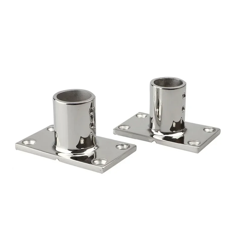 90 Degree Hand Rail Fitting Rectangular Stanchion Base Boat Yacht Rail Mounting Brackets 22mm 25mm 30mm 32mm