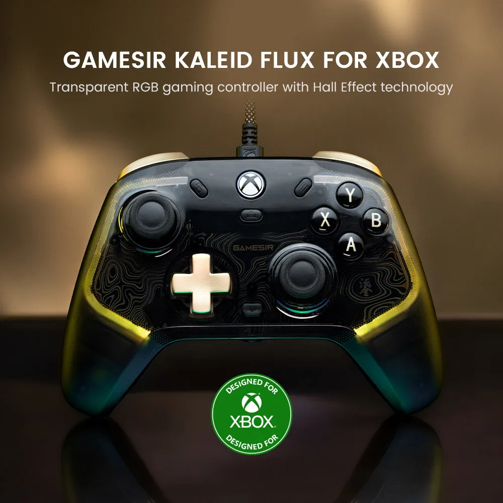 GameSir Kaleid Flux Xbox Controller Wired Gamepad for Xbox Series X, Xbox Series S, Xbox One game console Hall Effect Joystick