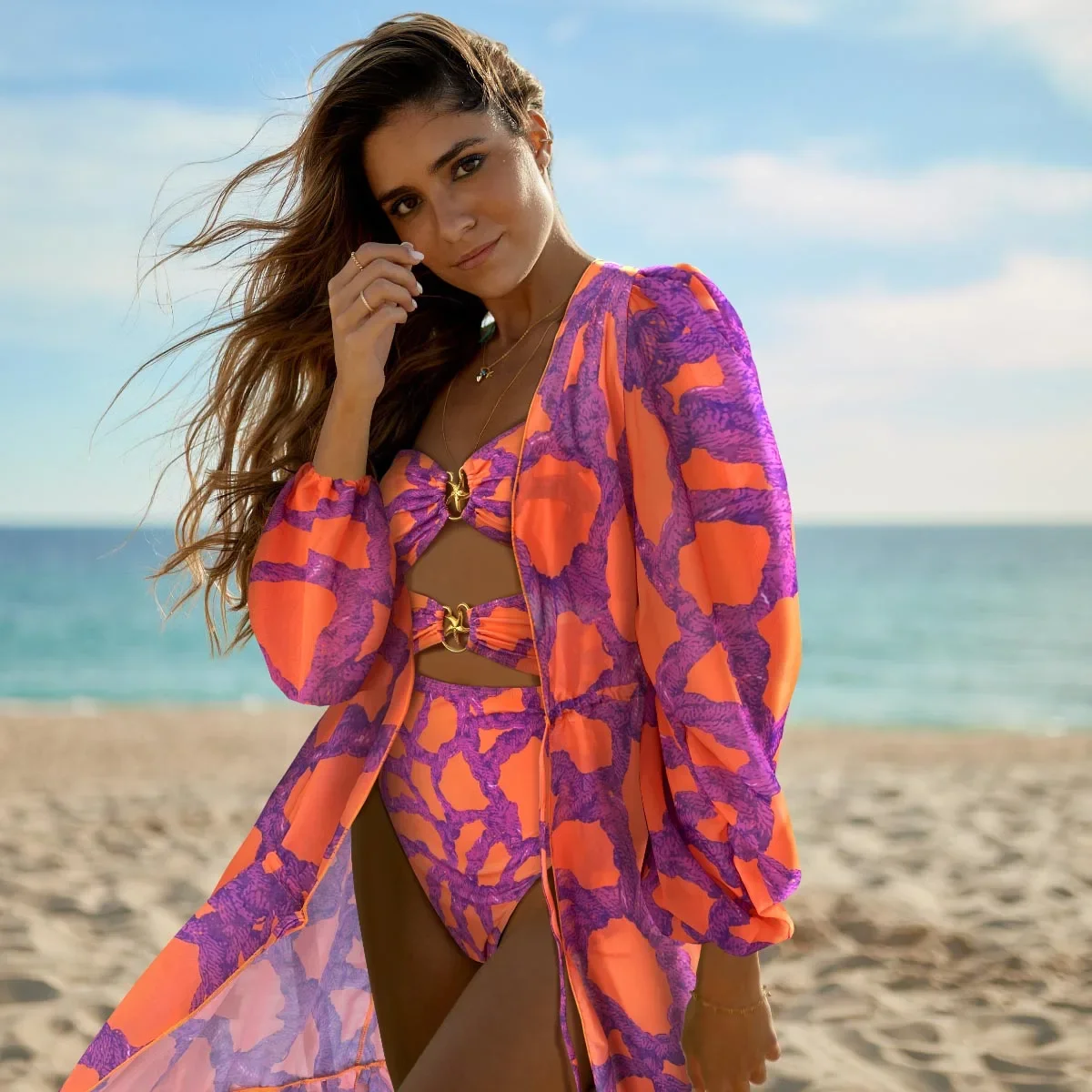 Leaves Print One Piece Swimwear With Cover Up Black Swimsuits Woman 2024 Flat Belly Swimwear Sexy Bodysuit Bathing Suit Biquini