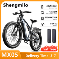 Shengmilo MX05 Electric Bike 48V 17.5Ah Battery 1000W 26 Inch 7SP 35km MAX Fat Tire E-Mountain Bike Adult Electric Bicycle