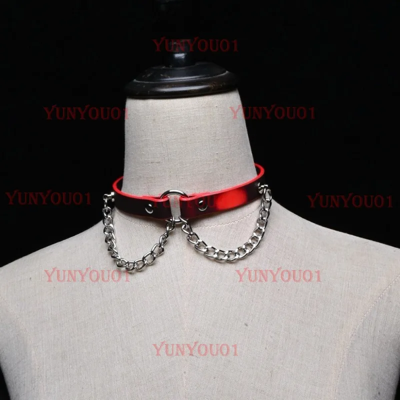 Warm Discolored Leather Collar Female M Male Neck Strap K9 Neck Ring Collarbone Chain Neck Ring