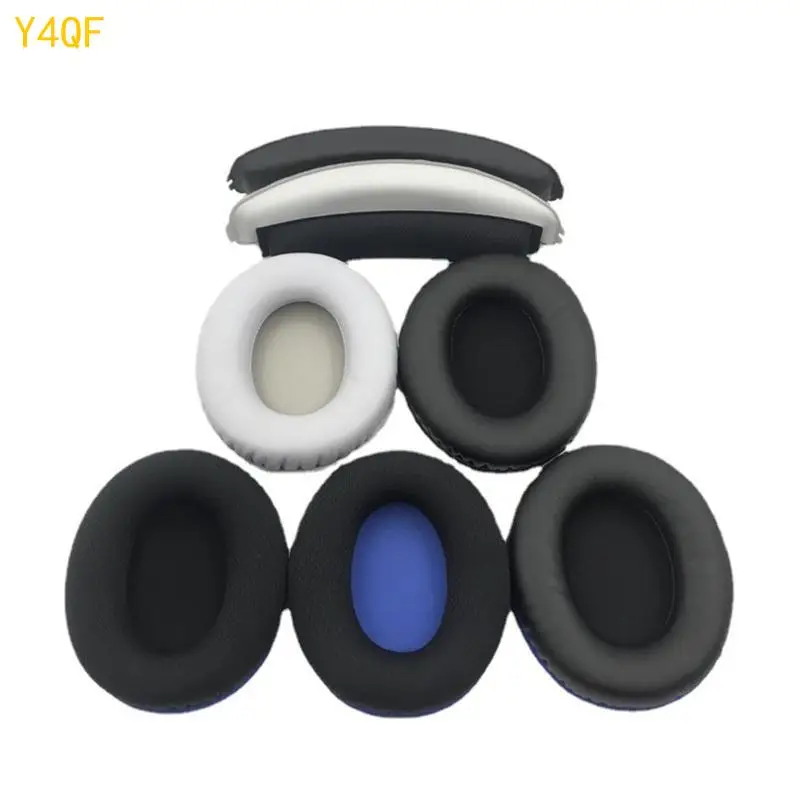 Penggantian Y4QF Bantalan Balok Telinga Kulit Mesh untuk Headset Cover Earphone Earcups