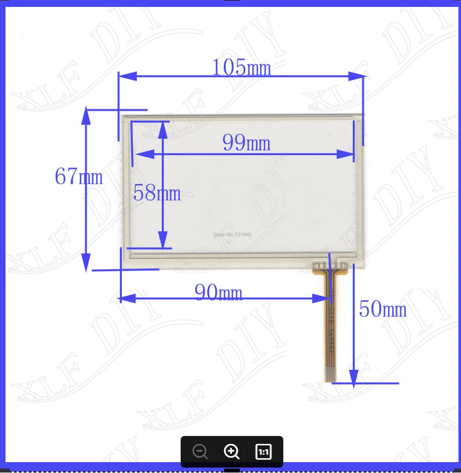 

ZhiYuSun KDT-3218 105 мм * 67 мм 4-проводной сенсорный экран для gps стеклянная сенсорная панель 105*67 4,3 дюйма
