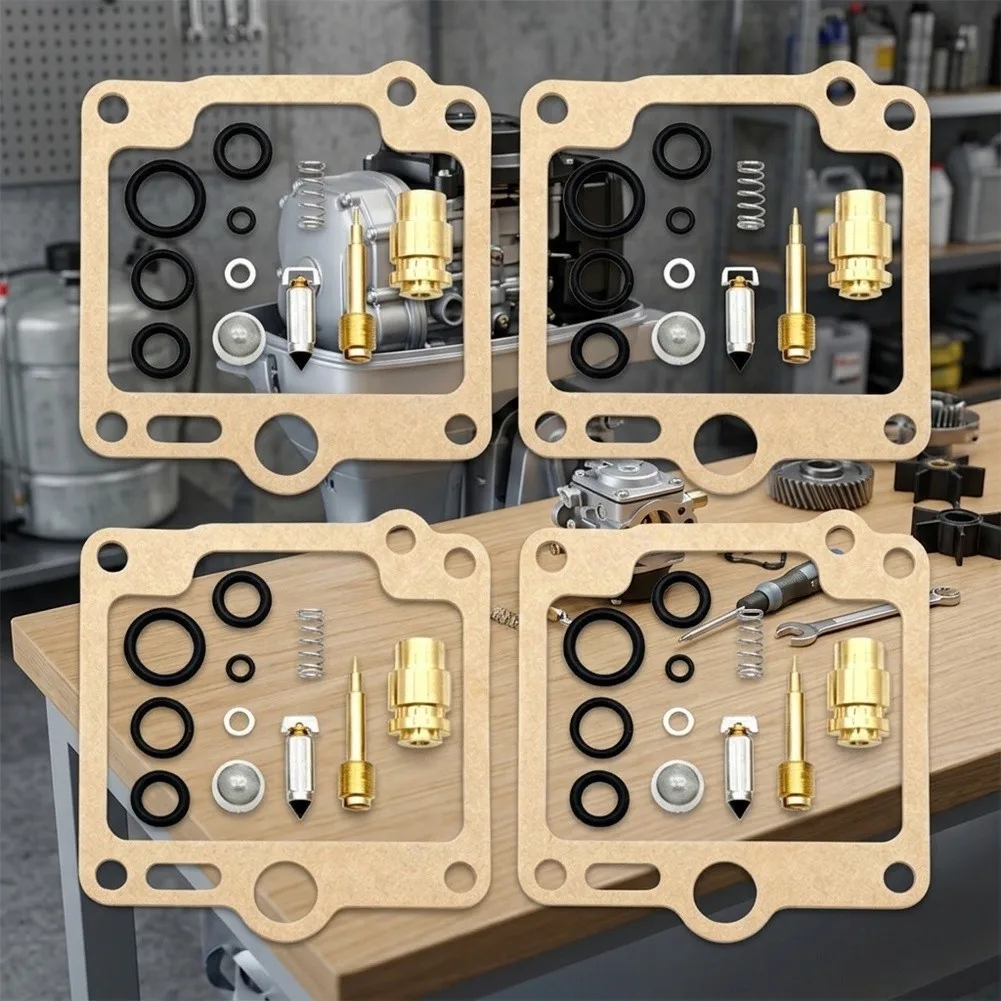 4Pcs Carburetor Repair Kit Gaskets O Rings Nozzles For XJR1300 RP02 1998-2001 XJR1200 1994-1998 Motorcycle Parts