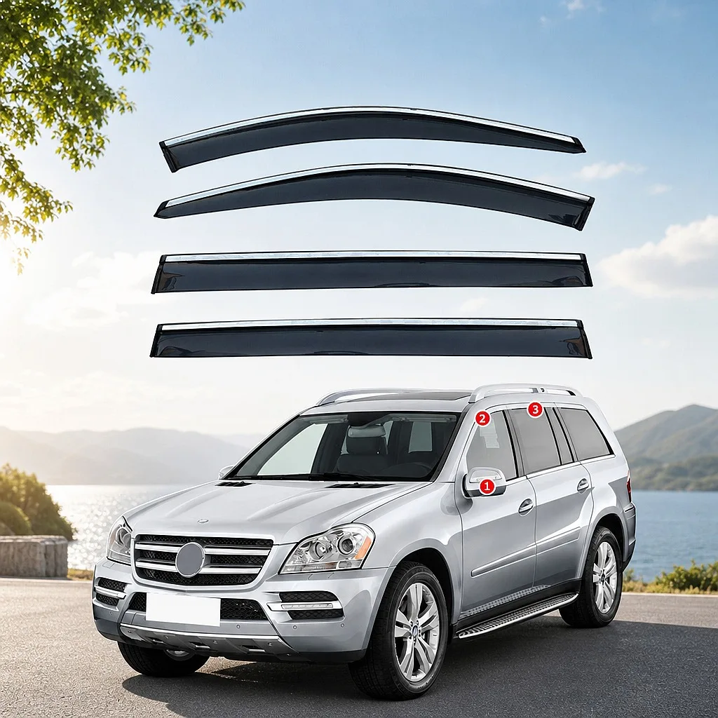 

For Benz GL Class X164 X166 2006-2015 Window Visor Rain Sun Shade Side Deflector Auto Accessories