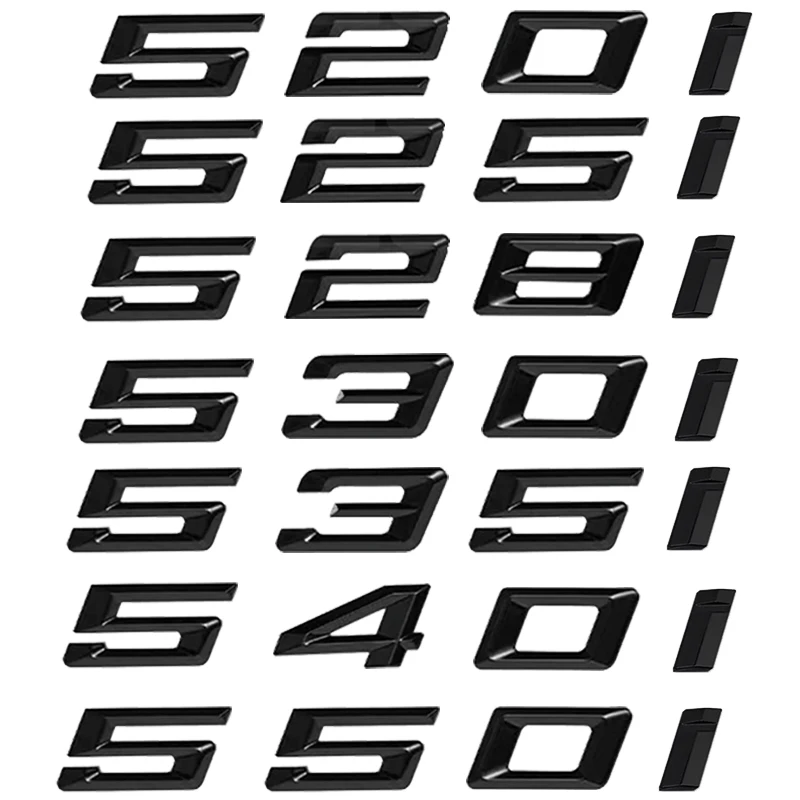 

Car Trunk Letters Logo Badge Emblem Decal Sticker For BMW 5 series 530e E60 E61 F10 F11 G30 520i 525i 528i 530i 535i 540d 530d