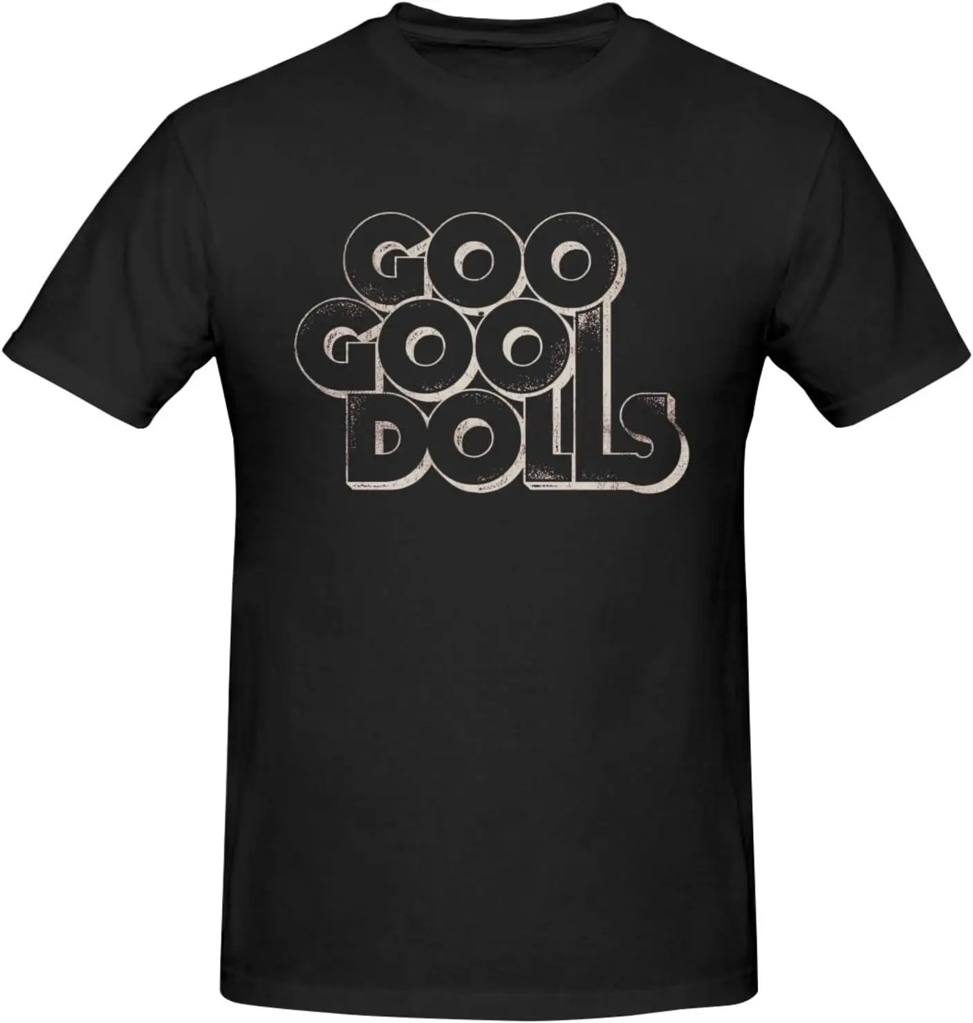 Goo Goo Music Dolls Shirt Fashion Performance Basic Short Sleeve T-Shirt, Classic Crew Neck Casual Top Black