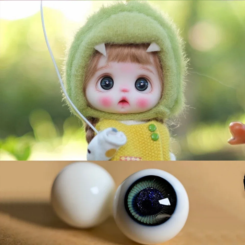 New Ob11 Baby Glass Eyes Color Movable Black Pearl 10mm 8mmdiy Simulation 8 Points BJD Baby New Product