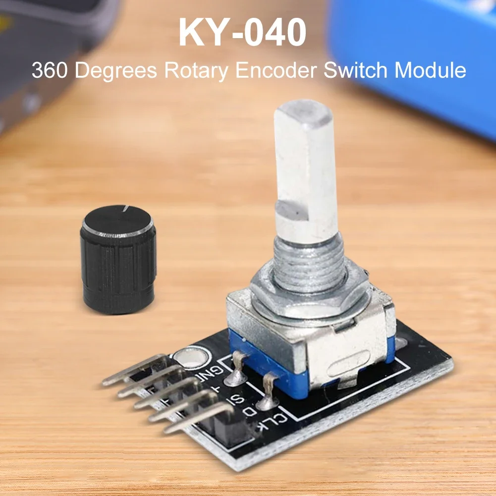 1-8PCS KY-040 360 Degrees Rotary Encoder Module with Knob Cap 5V Brick Sensor Switch Development Board Module for Arduino