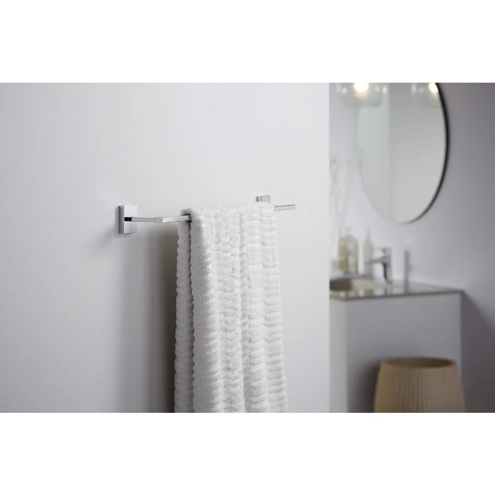 Porte-serviettes de 24 pouces pour salle de bain carrée avec solutions de rangement améliorées