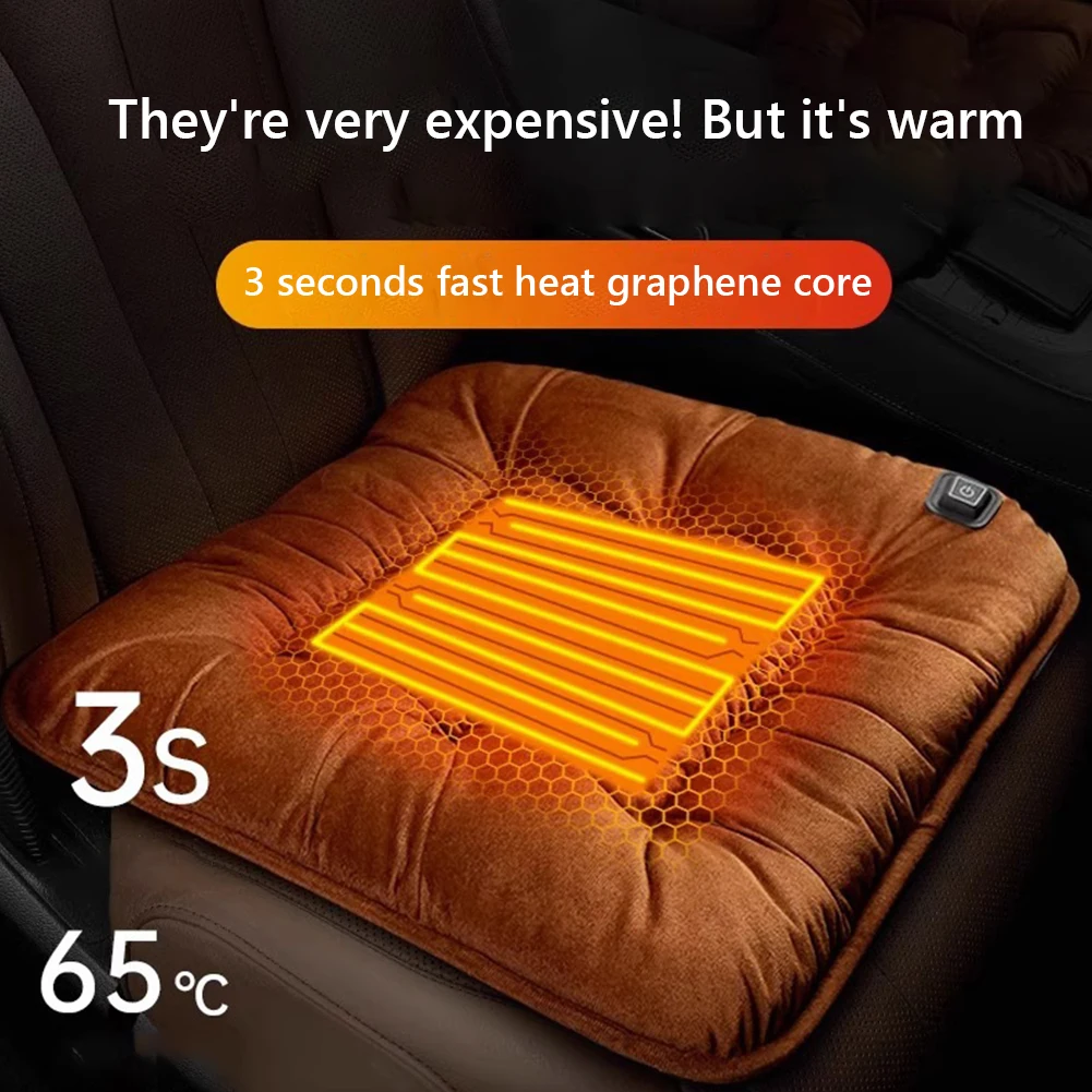 2025 Car Heated Seat Cushion USB Power Graphene Heated Seat Pad Electric Winter Body Warmer Seat Pad for Stadium Bleachers Seats