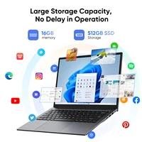 Windows 11 Pro Laptop with 14.1" 2K Screen, 16GB RAM, 512GB SSD, Intel Core Processor, Ultra-Thin and Light Notebook 4
