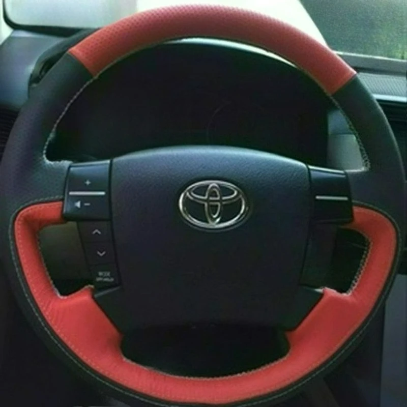 

Сшитый вручную ремонт, износостойкий черный кожаный чехол на руль автомобиля для Toyota Old Reiz, аксессуары для салона автомобиля
