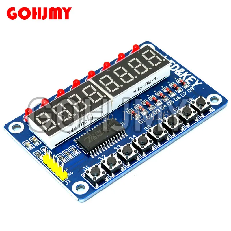 1PCS TM1638 Module Key Display For AVR Arduino New 8-Bit Digital LED Tube 8-Bit