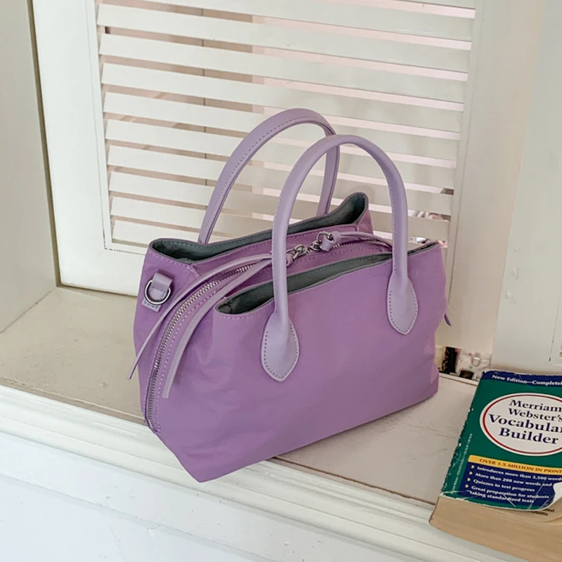 Korean Casual Handbag for Women New Color Blocked Nylon Fabric Small Square Bags Simple Versatile One Shoulder Crossbody Bag