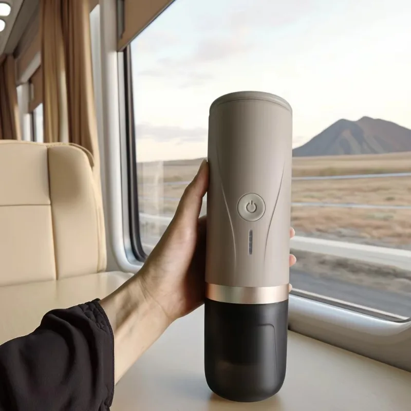 NEW Color Matte Khaki Coffee Pod Machine Portable Espresso Maker ODM Customize Brand Logo for Travel Hotel Camping Use