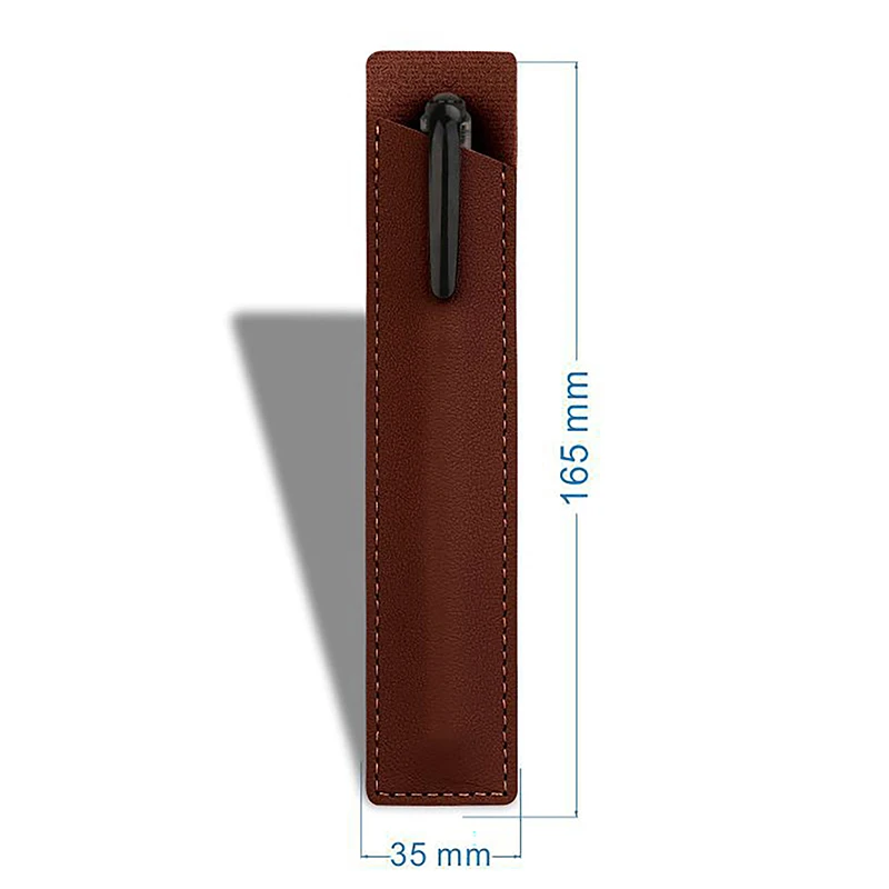 Portable Solid Color PU Leather Pen Case Advertising Gift Pencil Bag Fountain Pen Ballpoint Pen Scratch-resistant Pen Case