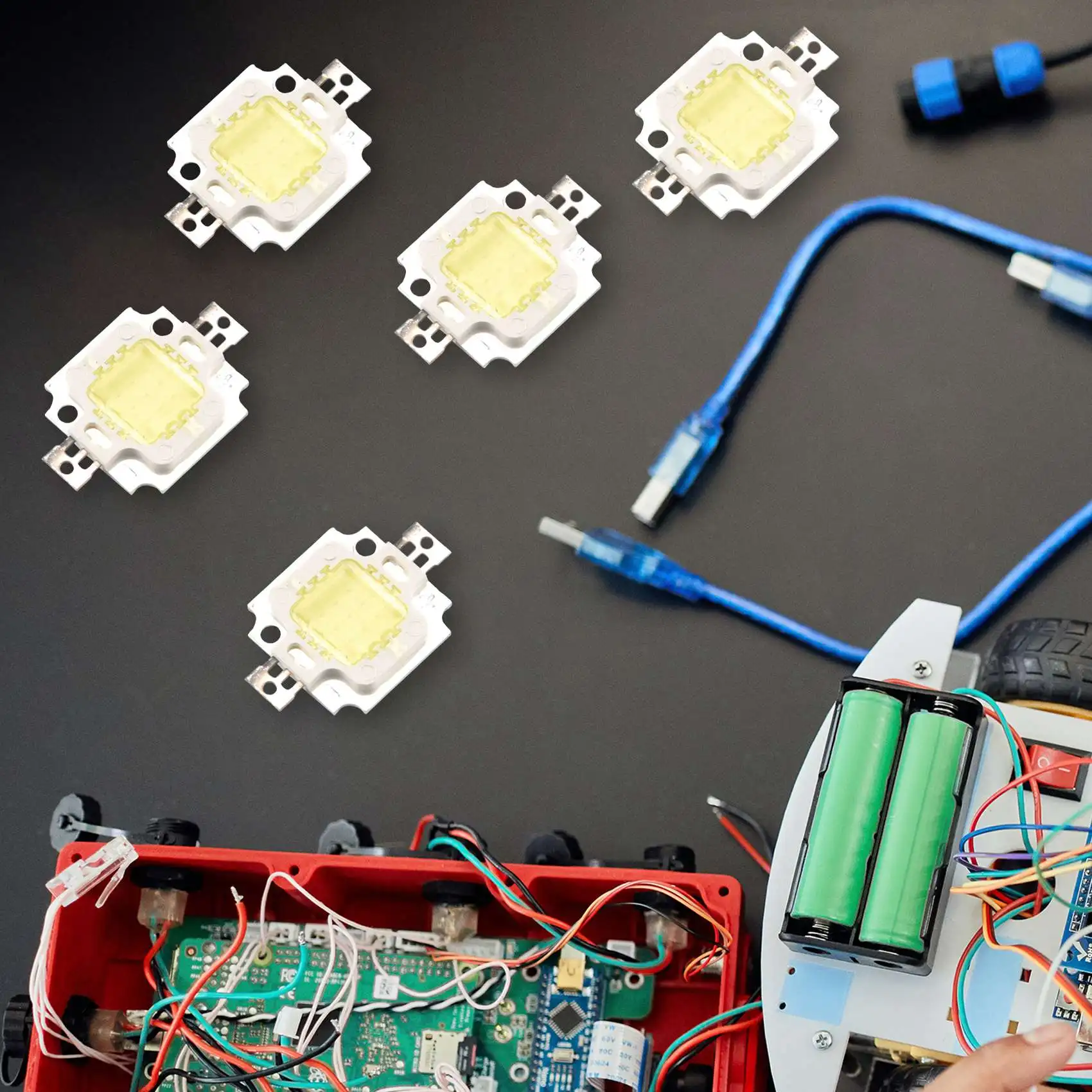 HHTL 20 قطعة 10 واط LED أبيض نقي عالي الطاقة 1100LM LED مصباح SMD رقاقة ضوء لمبة تيار مستمر 9-12 فولت