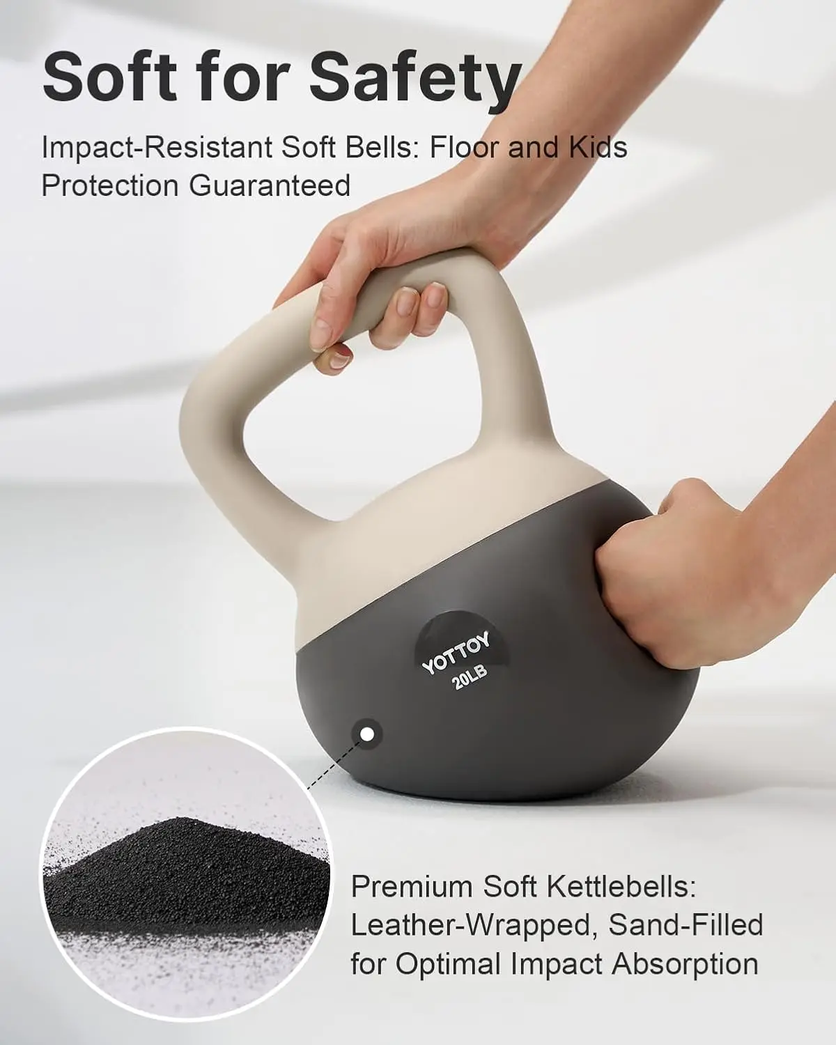 Soft Kettlebell, Set for Strength Training Kettlebells & Home Workouts, Soft-Sided Cushioned Base, Wide-Handle - Ideal fo