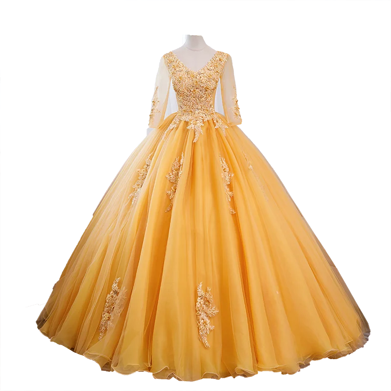 Ashley Gloria 15 Quinceanera Dresses 2024 Elegant Party Dress Classic Ball Gown Half Sleeve 15 Year Old Dress Evening Dresses