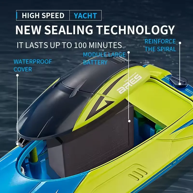 S4 2.4G RC Boat 15 KM/H High-Speed Remote Control Racing Boat Rechargeable Model Electric Radio Speedboat Toys for Boys