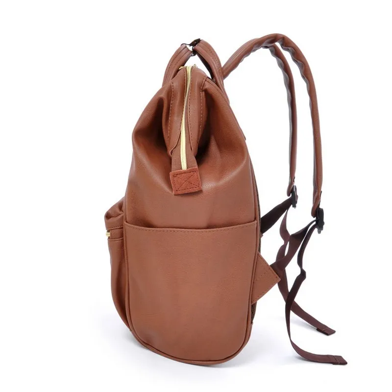 Sac à Dos en Cuir PU de Grande Capacité pour Homme, Sacoche d'Ordinateur Portable Étanche, de Voyage, d'École, Tendance Japonaise