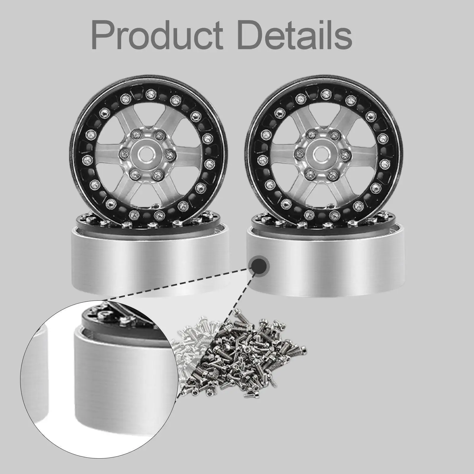 4 ชิ้น, 1/18 1/24 ล้อแม็กซ์รถบังคับวิทยุ, ประสิทธิภาพสูง, เปลี่ยนได้, พกพาสะดวก, อะไหล่รถบังคับวิทยุ อลูมิเนียมอัลลอย สำหรับ SCX24