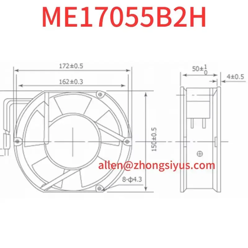 New  ME17055B2H 17055 220V 0.30A 46W 17cm cooling fan