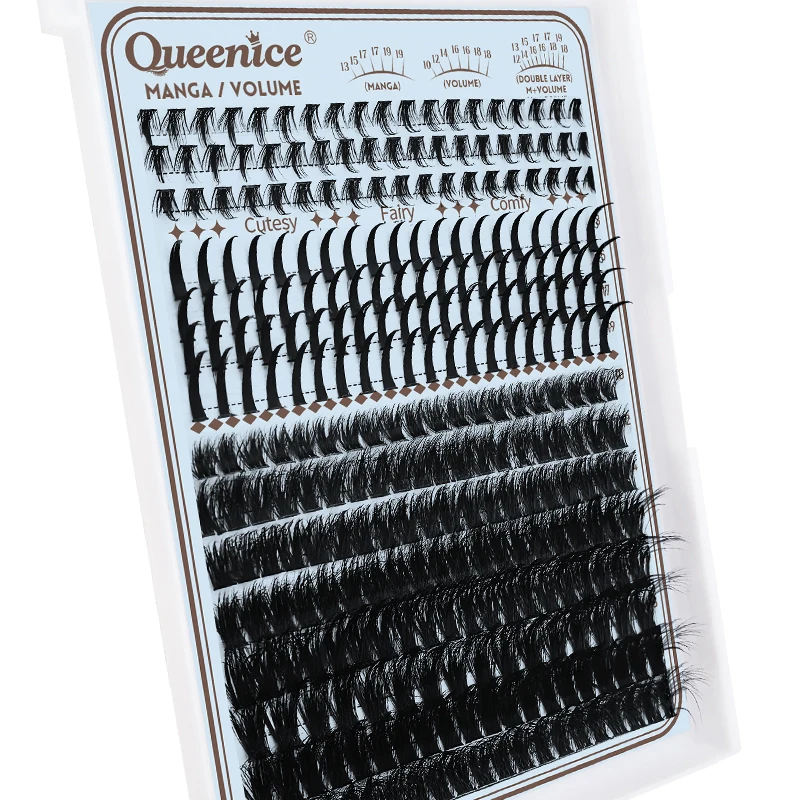 15Rows Lash Clusters Spikes Eyelash Extensions Spiky Lashes Extension Thick Individual Cluster Lashes with Spikes&Bottom Lashes