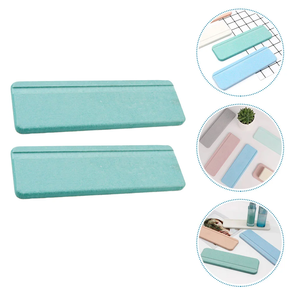 2 Pcs Bathroom Accessories Wash Mat Soap Washbasin Cup Sink Diatomite Toothbrush Holder Green