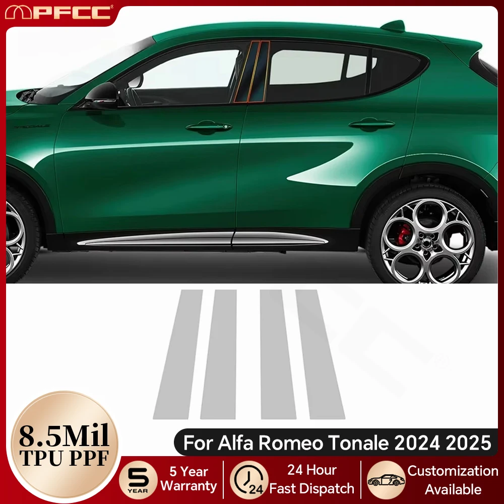 

Для Alfa Romeo Tonale 2024 2025 автомобильные фары заднего вида B C стойки ТПУ краска защитная пленка предварительно вырезанный PPF бюстгальтер комплект против царапин