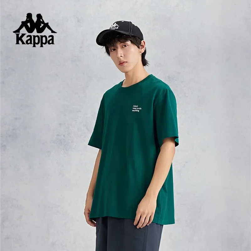 Kappa Pure Cotton Men's T-shirt Short Sleeve 2024 New Summer Clothing Retro Sports Running Tops For Women Luxury Brand T-shirts