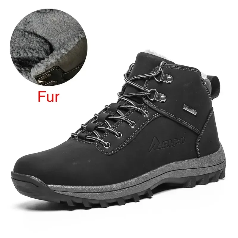 DEKABR-Botas cálidas de piel auténtica para hombre, botines de nieve impermeables hechos a manos, de invierno