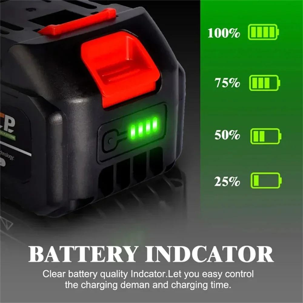 Imagem -05 - Bateria de Íon de Lítio Recarregável de Alta Capacidade para Makita 18v 21v Furadeira sem Fio Chave sem Escova Ferramentas Elétricas 18v 388vf 15000mah