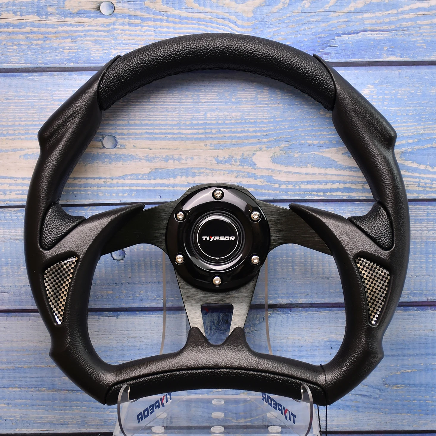 

D-shape Sports Racing PVC Steering Wheel Universal Modern 320MM 45MM With Horn