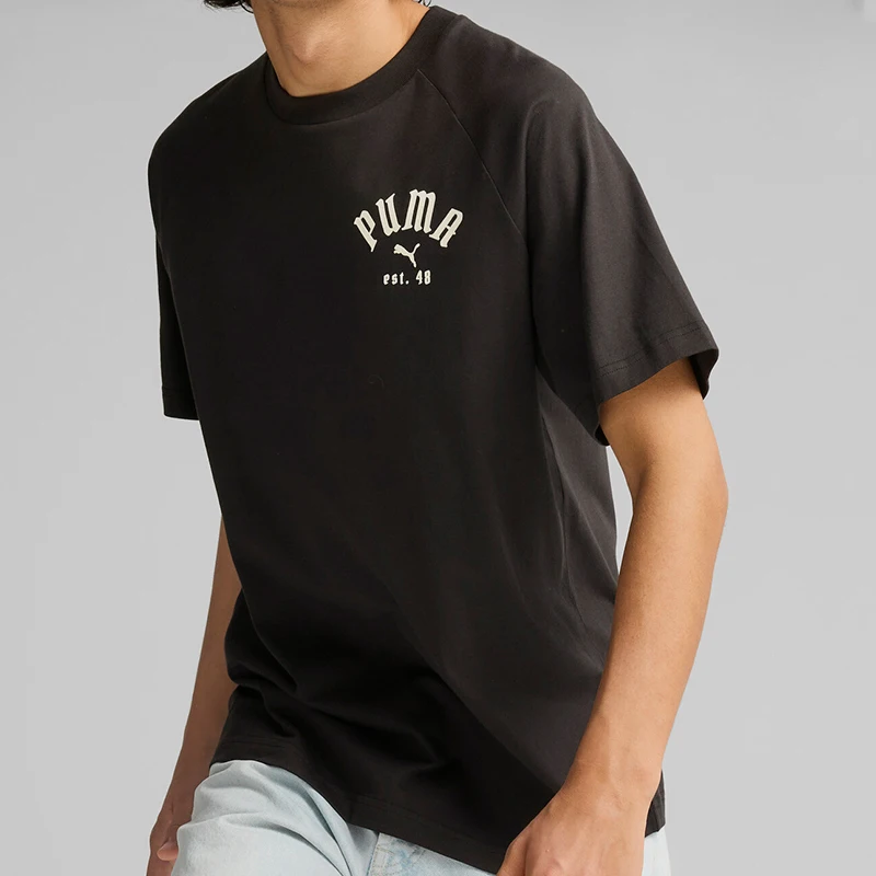 

PUMA Genuine 2024 New Men's Round Neck Breathable Sport Casual Short Sleeve 630324-01