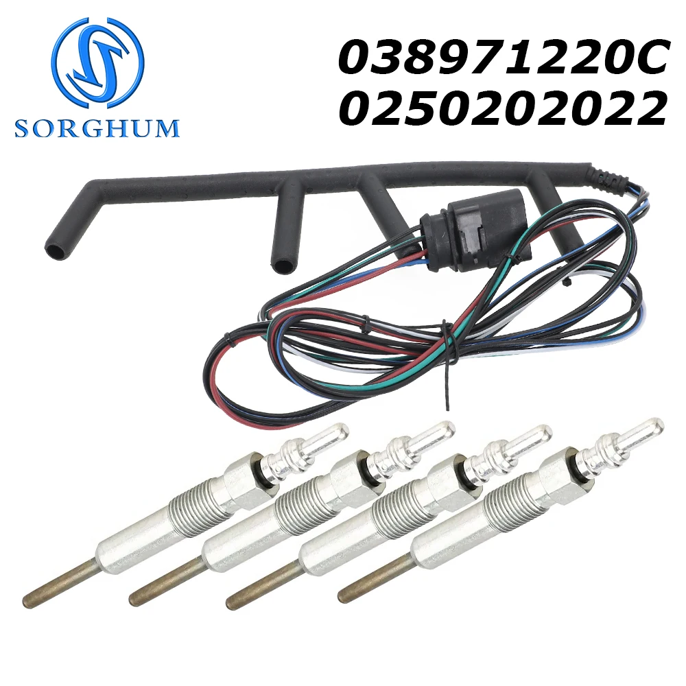 

038971220C 0250202022 Жгут проводов свечей накаливания для VW Mk4 Golf Jetta Beetle TDI 1,9 л l4 2002 2003