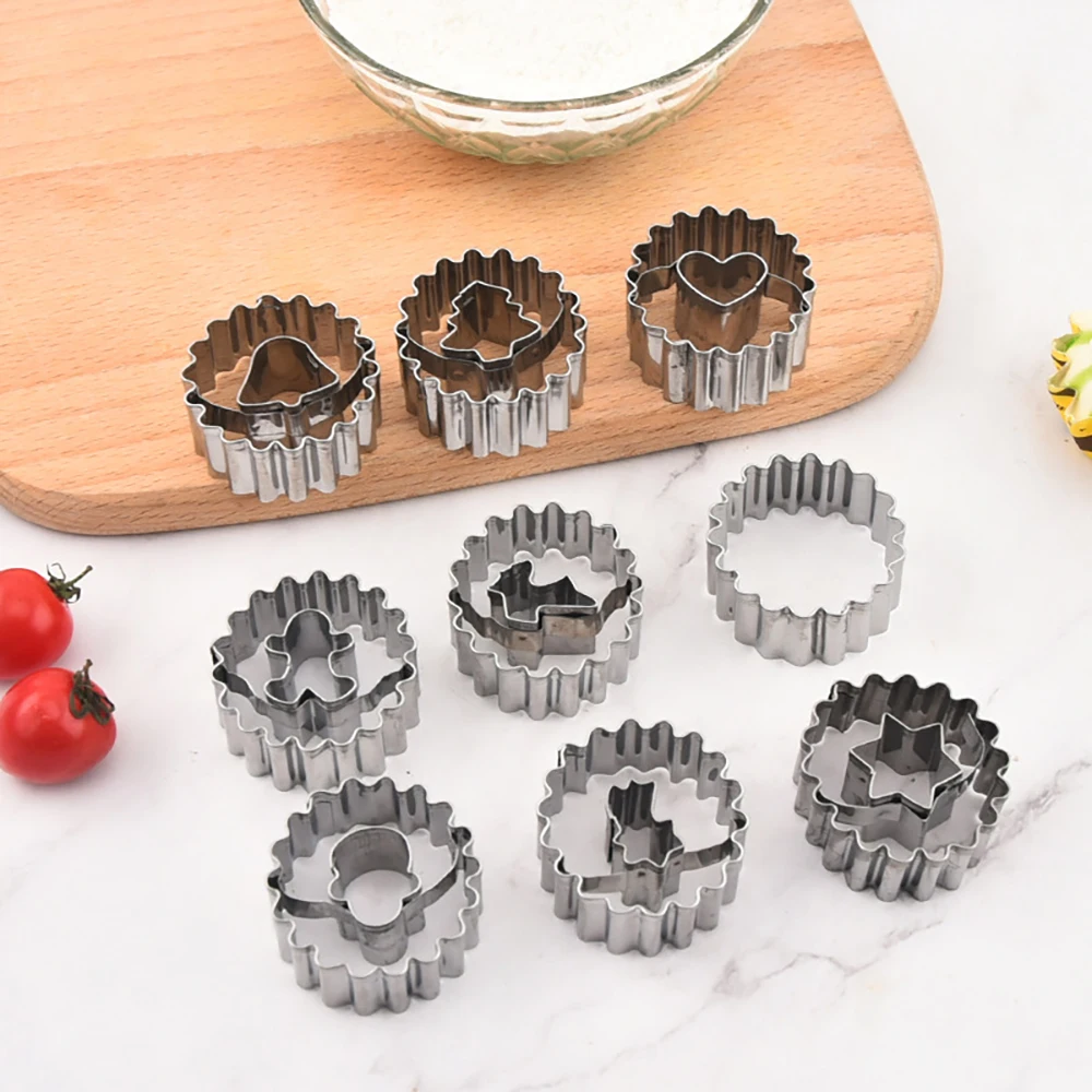 9Pcs/set Metal Christmas Cookie Cutter Pastry Cookie Xmas Tree Gingerbread Snowflake Shape Biscuit Mould Baking Tools